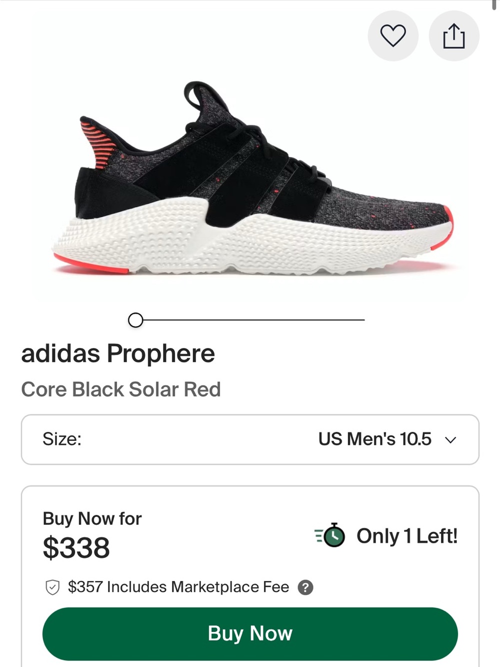 adidas Prophere Shoes woman’s size 7.5 men’s 5.5 - Black with Red Accents